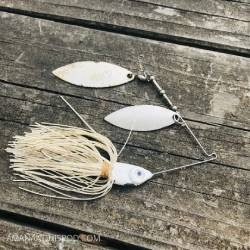 whit spinnerbait with white willow leaf blades